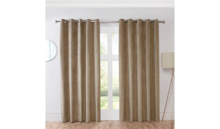 Sundour Casa Eyelet Curtains - Mocha - 168 x 229cm