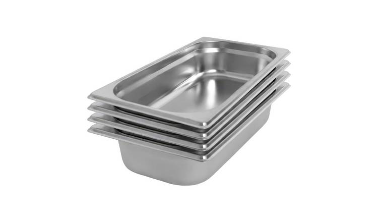 Argon Tableware Steel Gastronorm Containers 1/3 - 2.25L - Set of 4