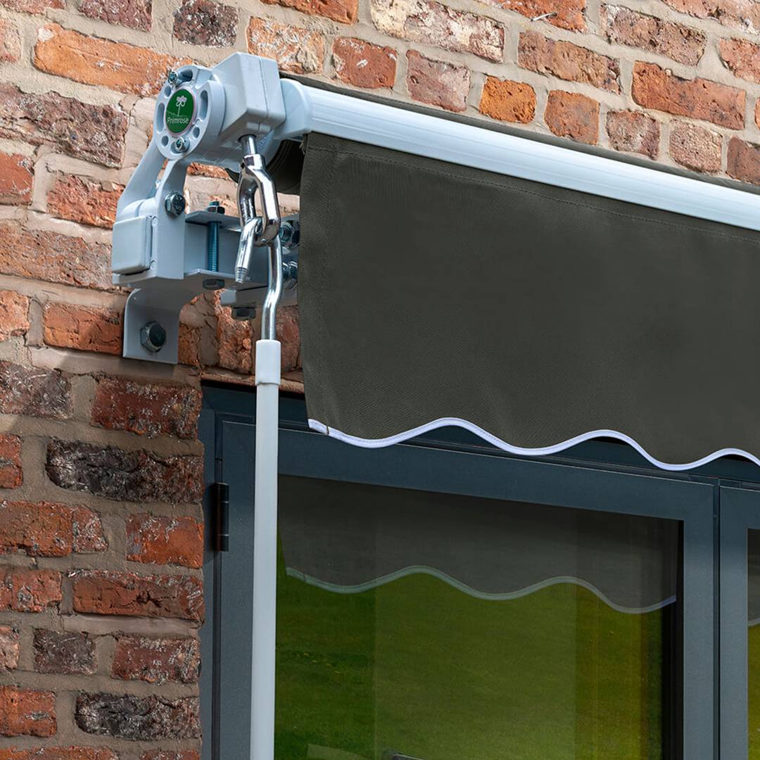 Primrose Awnings 3.0m x 2.5m Retractable Manual Awning Patio Canopy - Charcoal - Image 3
