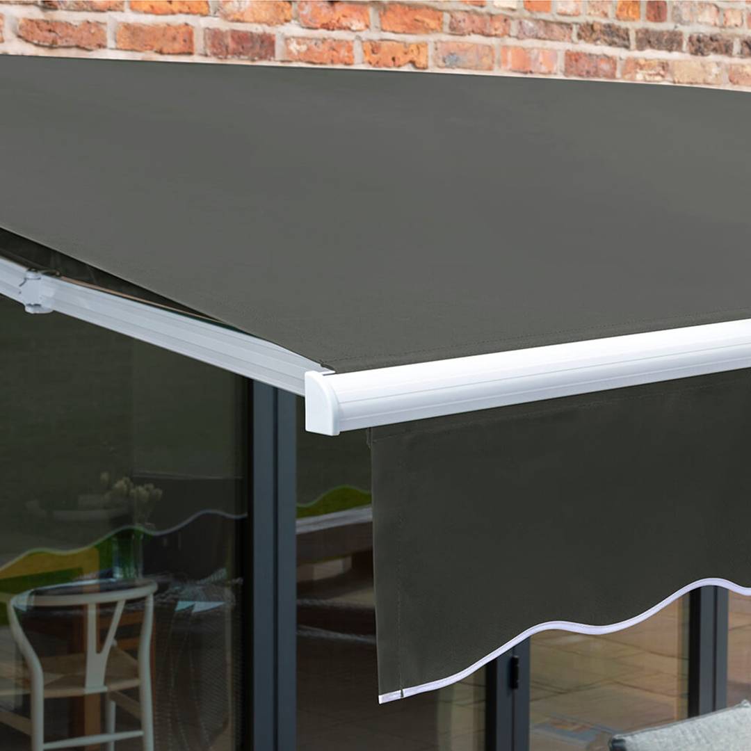 Primrose Awnings 3.0m x 2.5m Retractable Manual Awning Patio Canopy - Charcoal - Image 5
