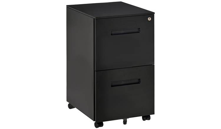 Vinsetto Metal Mobile File Cabinet with Wheels - Black