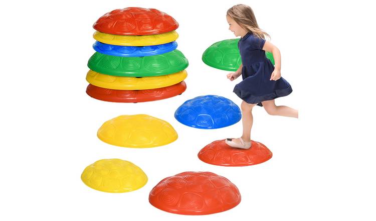 ZONEKIZ 6 Piece Kids NonSlip Mats Stackable River Stones - Multicoloured