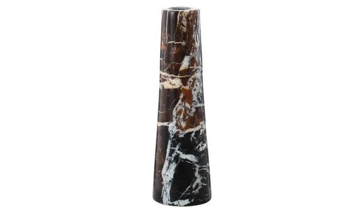 Orsina Salmo Marble Tapered Vase - Black