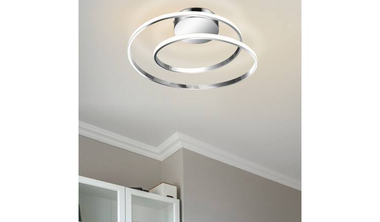 Cosylyte Alston Double Ring Integrated LED Modern Ceiling Flush Light - Chrome