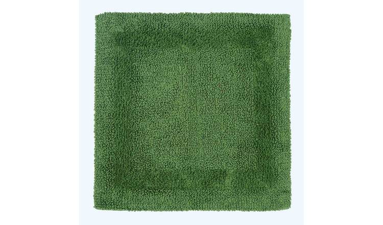 Homescapes Reversible Cotton Shower Mat - Fern Green