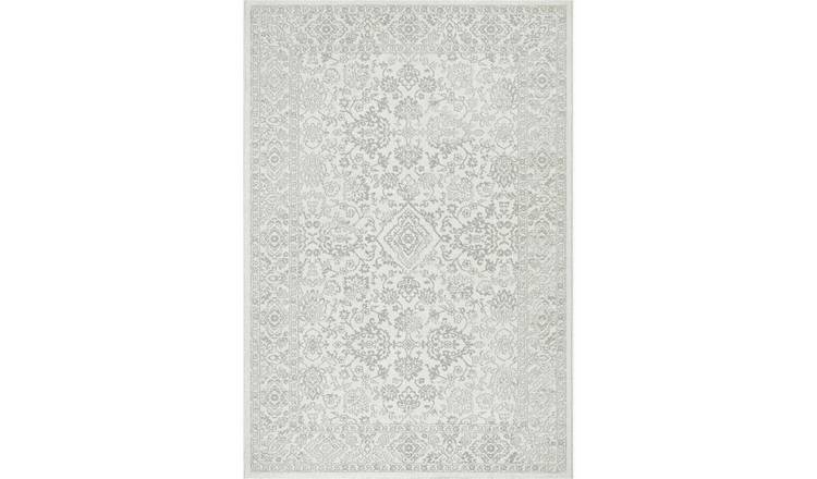 Mega Flooring White Traditional Bordered Rug - 200 x 290cm