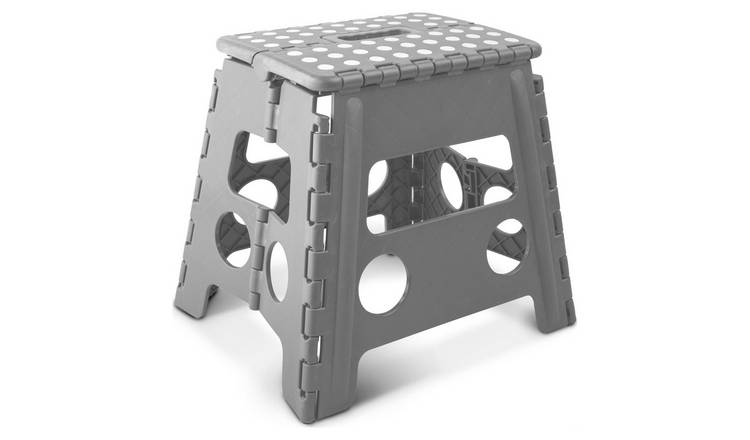 Keplin 13 Inch Non-Slip Folding Step Stool - Grey