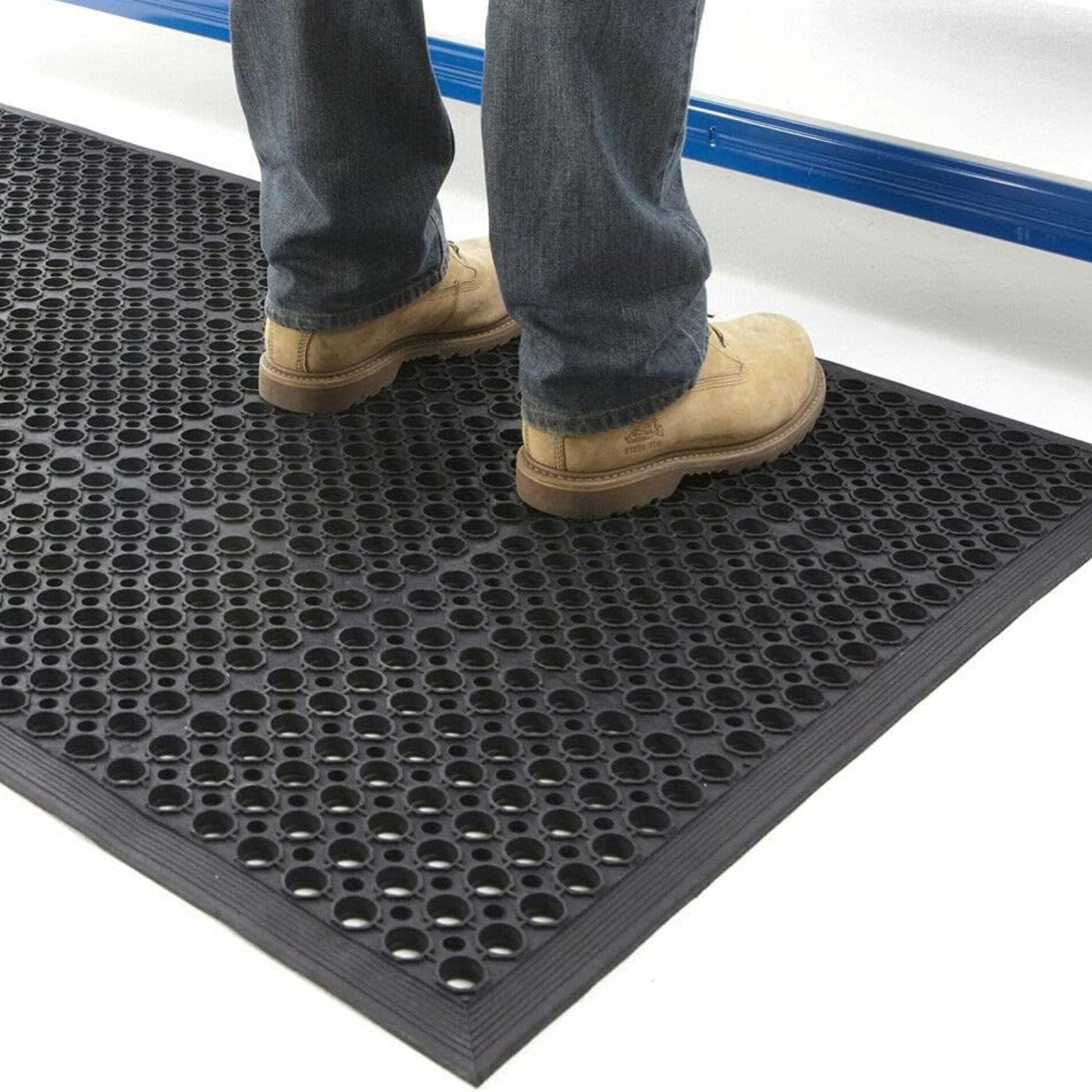 Ark Mat 12mm Anti-Fatigue Rubber Mat Ramp Edge - 10.3m x 0.9m - Image 2