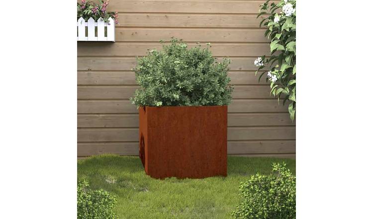 Walplus Corten Steel Garden Planter - Rusty - 32 x 30 x 29 cm