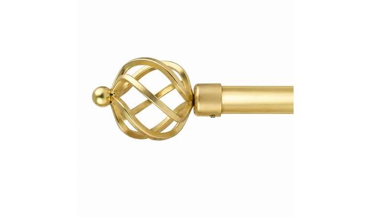 New Edge Blinds 16-19mm Gold Cage Eyelet Curtain Pole - 160cm - 300cm