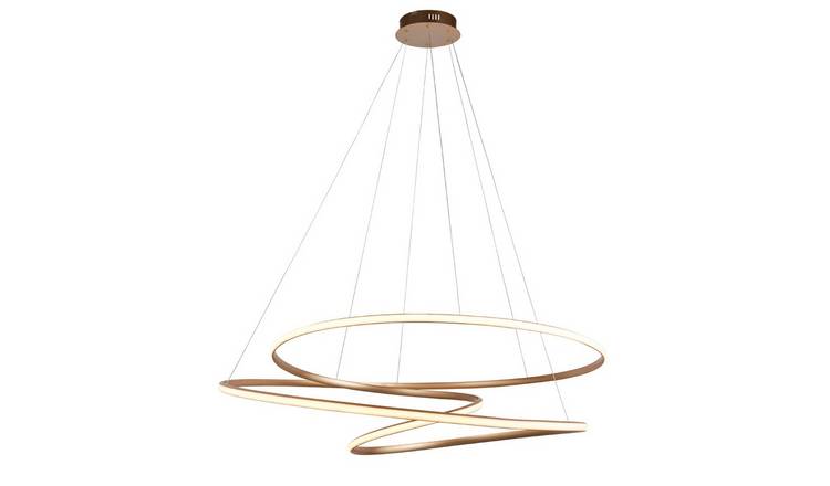Loops Direct Steel Aluminium Silicone Ceiling Pendant - Satin Gold and White