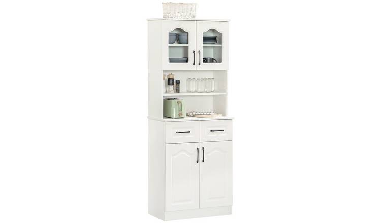 HOMCOM Adjustable Freestanding Kitchen Cupboard - White