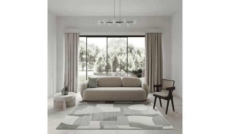 Mega Flooring Grey Modern Geometric Rug - 133 x 195cm