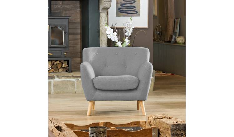 Artemis Home Lynwood  Fabric Armchair - Light Grey