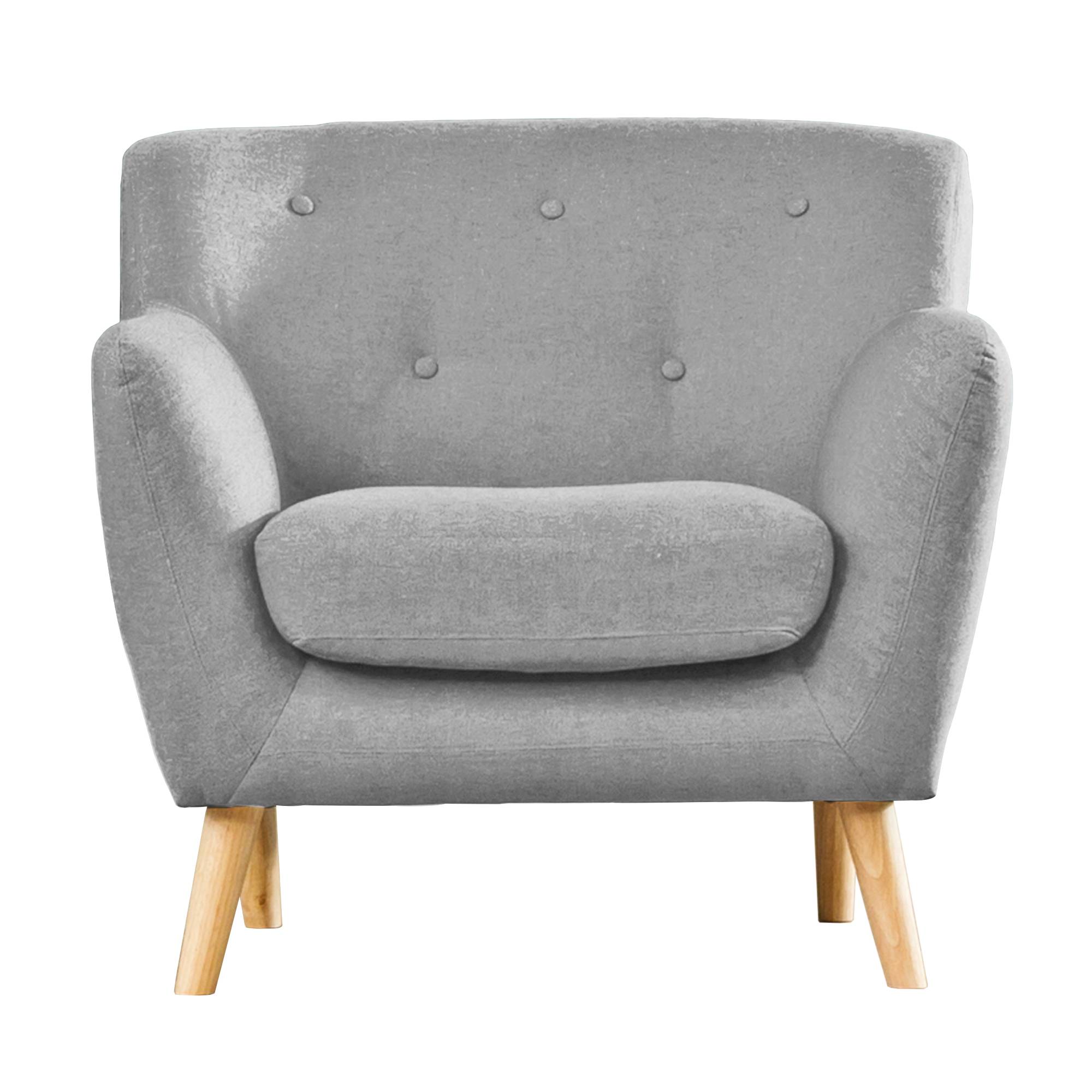 Artemis Home Lynwood  Fabric Armchair - Light Grey - Image 3
