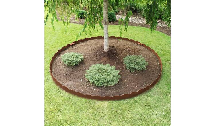 Primrose Scalloped Edging Garden Lawn Edge Section with Stakes - Bronze 4.55m