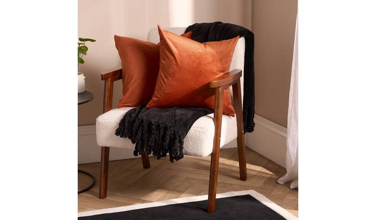 OHS 2 Pack Matte Velvet Cushion Covers 45 x 45cm - Rust