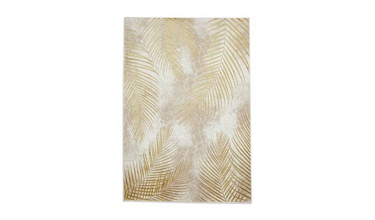 Mega Flooring Yellow Modern Nature Print Rug - 120 x 170cm