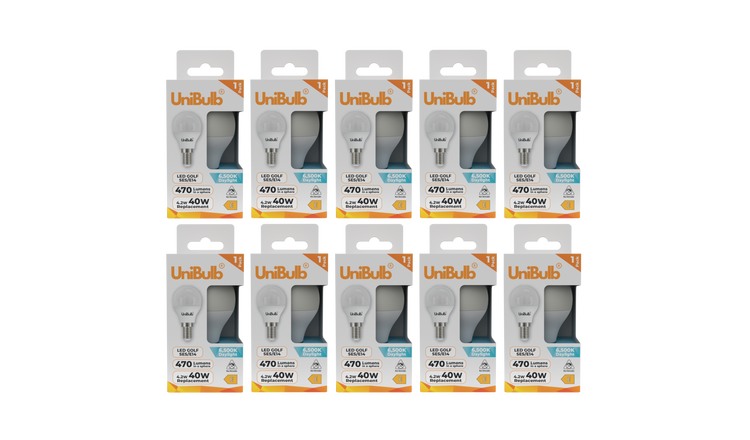 UniBulb 4.2W LED Daylight Golf Ball E14 Light Bulb - Pack of 10