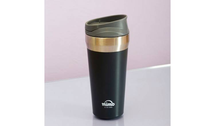 Orsina Mimo 380ml Travel Mug – Black and Silver