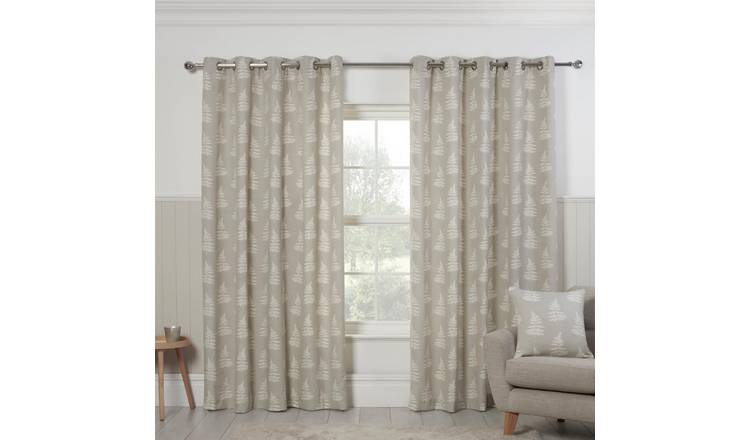 Sundour Esher Eyelet Curtains - Silver - 229 x 183cm