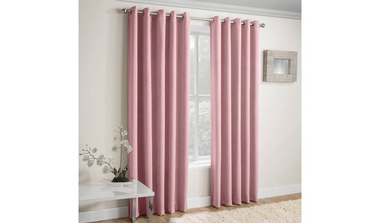 Enhanced Living Vogue Eyelet Thermal Curtains - 168 x 229cm - Blush Pink