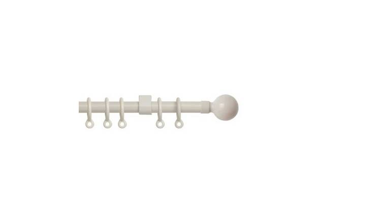 New Edge Blinds 13-16mm Cream Extendable Ball Curtain Pole - 120cm - 210cm