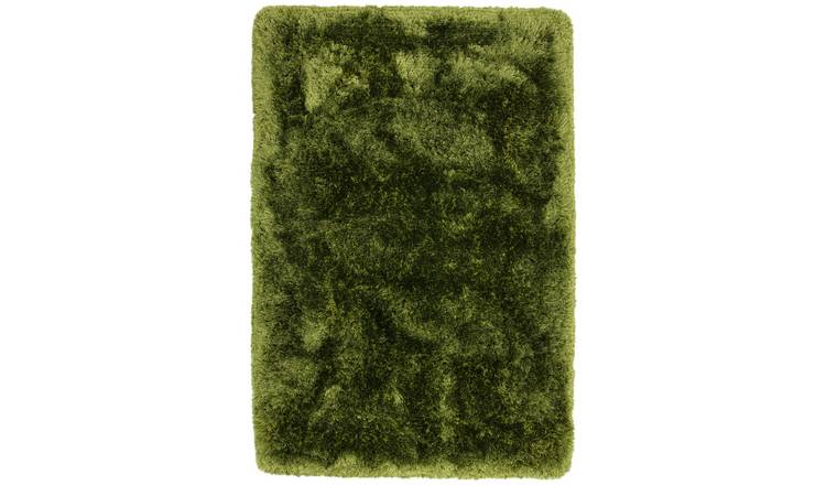 Mega Flooring Green Shaggy Plain Rug - 160 x 230cm