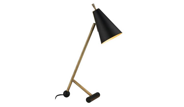 Loops Direct Steel Task Lamp - Antique Brass and Matt Black