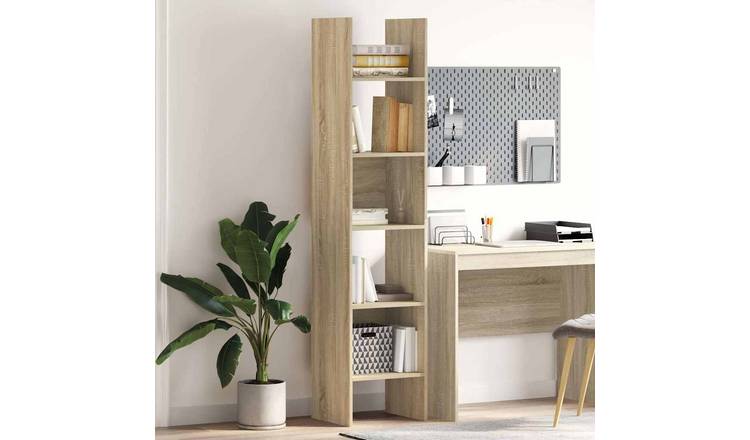 Walplus Engineered Wood Book Cabinet - Light Oak - 40 x 35 x 180 cm