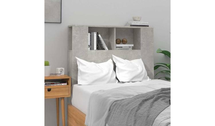 Walplus Wood Headboard Cabinet - Granite Grey - 100 x 18.5 x 102.5 cm