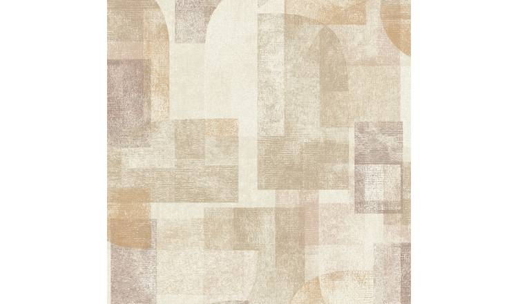 Grandeco Boutique Distressed Geo Abstract Shapes PVC-free Eco Wallpaper - Beige