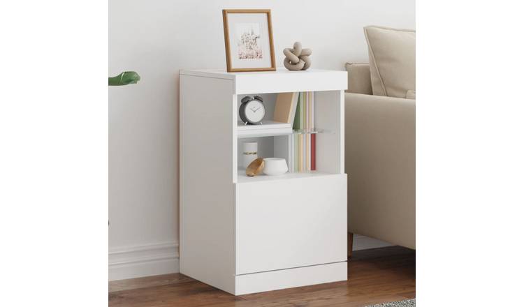 Walplus LED Engineered Wood Sideboard - White - 41 x 37 x 67 cm