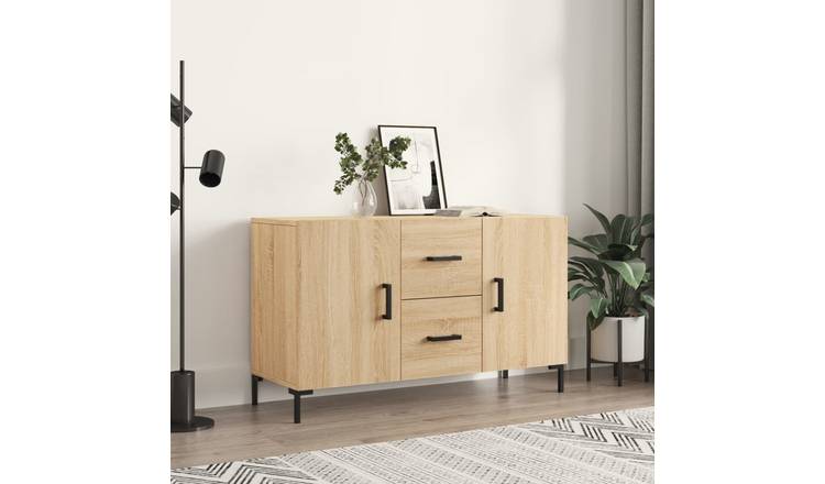 Walplus Engineered Wood Sideboard Cabinet - Sonoma Oak - 100 x 36 x 60 cm