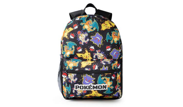 Pokemon Character All Over Print Kids Boys Backpack - Black