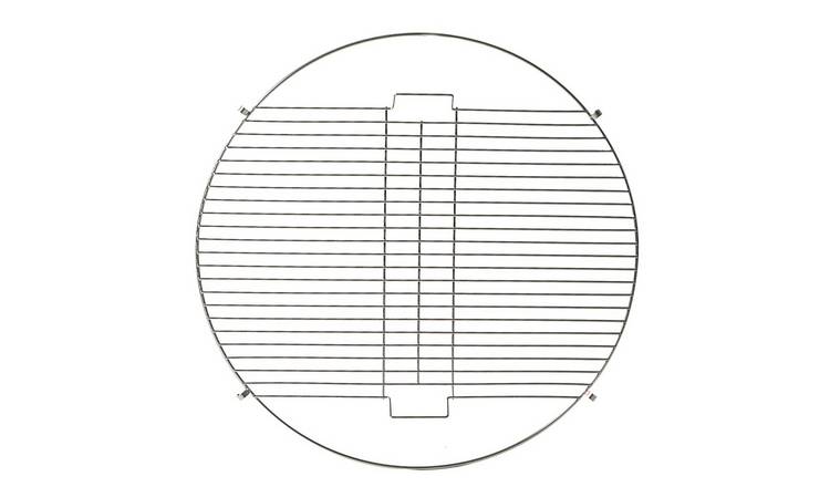 Harbour Housewares Round Fire Pit BBQ Grill - Grey