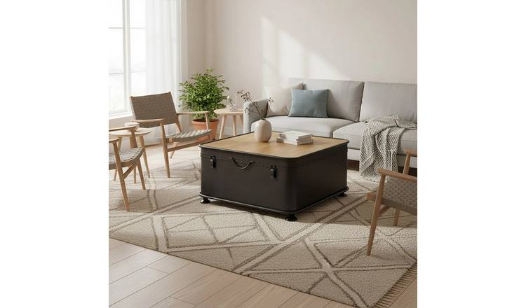 Orsina Solid Wood and Metal Coffee Table - Black