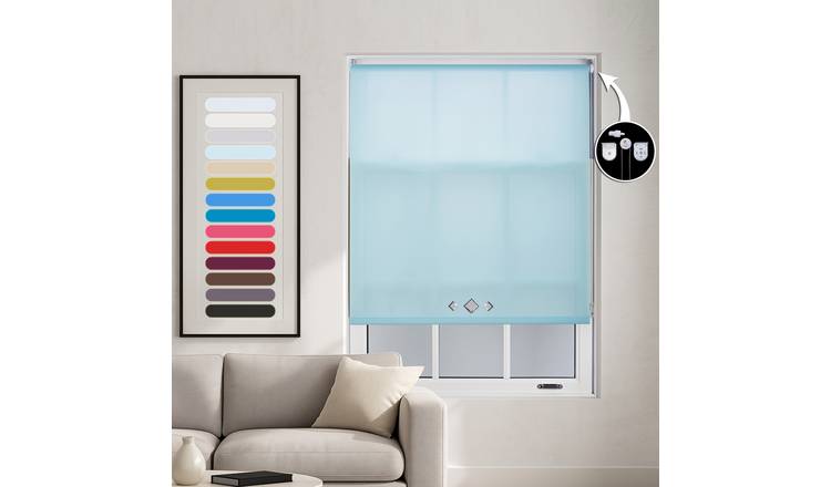Furnished Duck Egg Daylight Roller Blind Diamond Eyelets - 240 x 210cm
