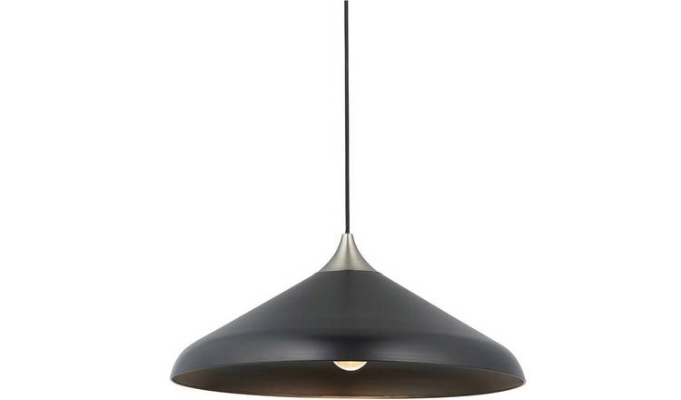 Loops Direct Matt Black LED Pendant Light - Matt Nickel Plate