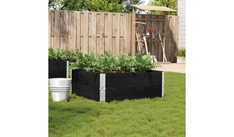 Walplus Wood Garden Planter - Black - 100 x 100 x 41 cm