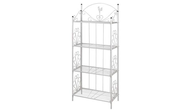 Walplus Square Steel Plant Rack - White - 61.5 x 33 x 153 cm
