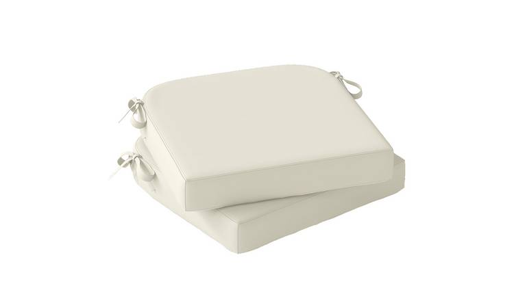 Outsunny Set of 2 UV Resistant Chair Cushions with Ties - Cream