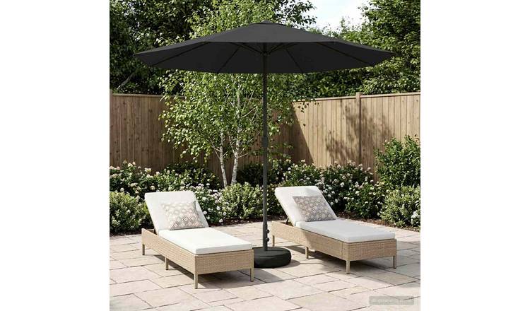 Walplus Rectangular Polyester Garden Parasol - Anthracite - 226 x 226 x 228 cm