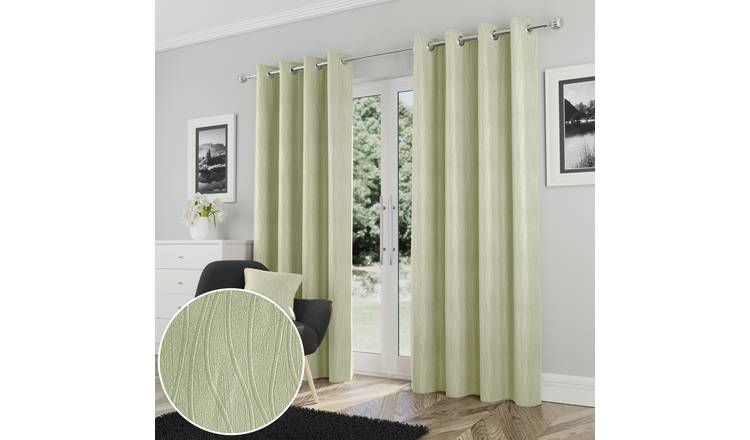 Enhanced Living Goodwood Eyelet Thermal Curtains - 117 x 183cm - Green