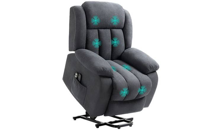 HOMCOM Massage Recliner Armchair with Deep Seat - Dark Grey