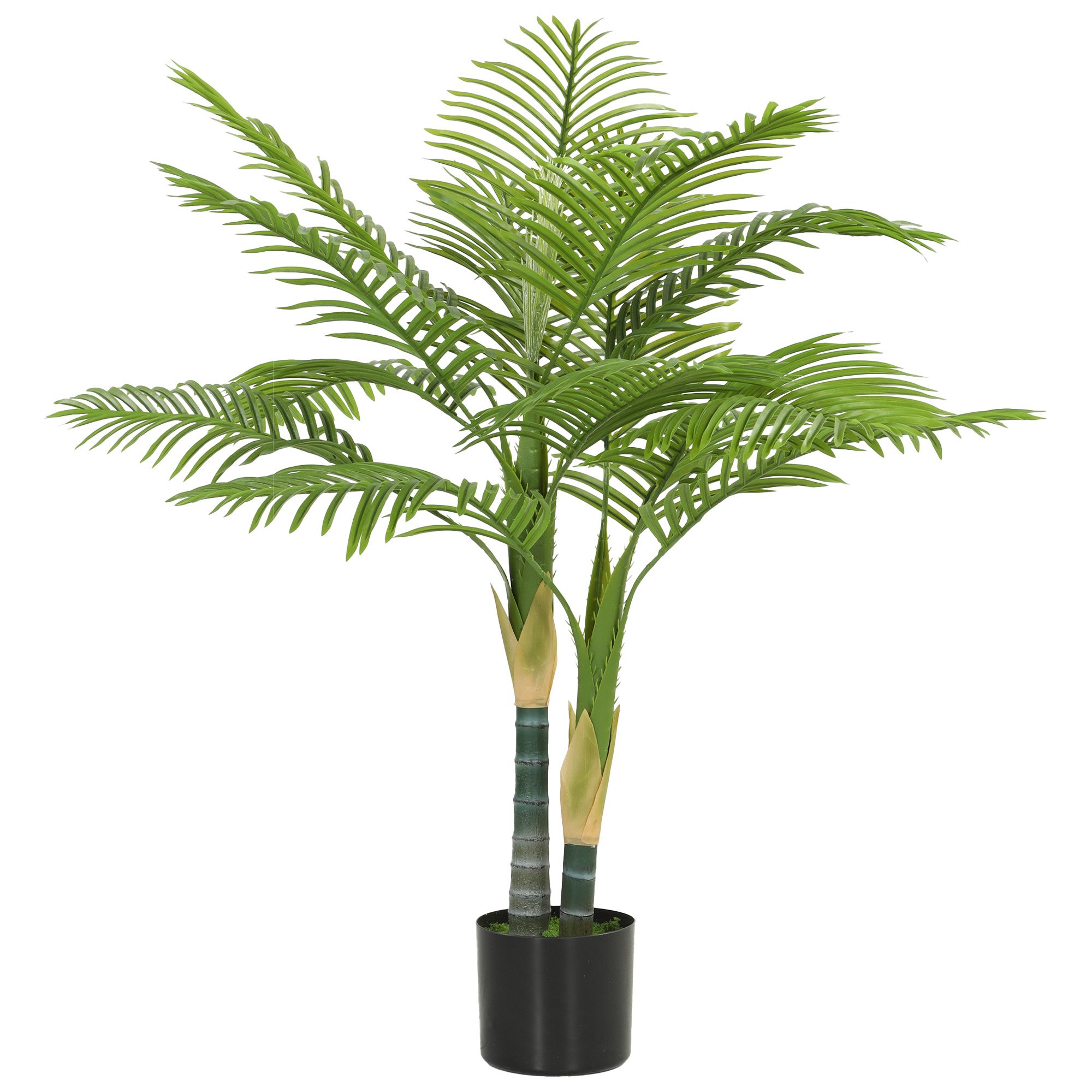 HOMCOM 3FT Artificial Palm Tree with UV-resistant and Moss Effect- Green