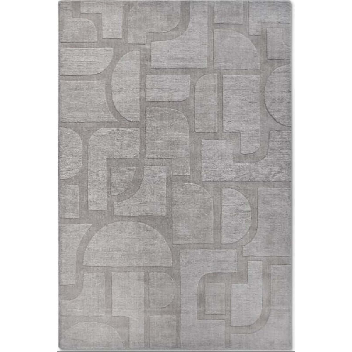 Villeroy & Boch Grey 1906 Alexis Geometric Wool Rug - 80 x 150cm