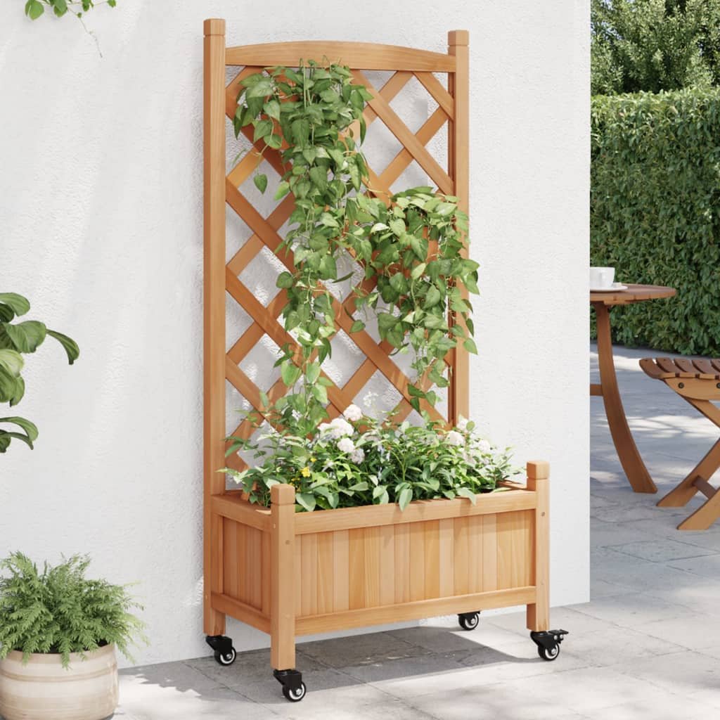 Walplus Firwood Garden Planter - Brown - 55 x 29.5 x 117.5 cm