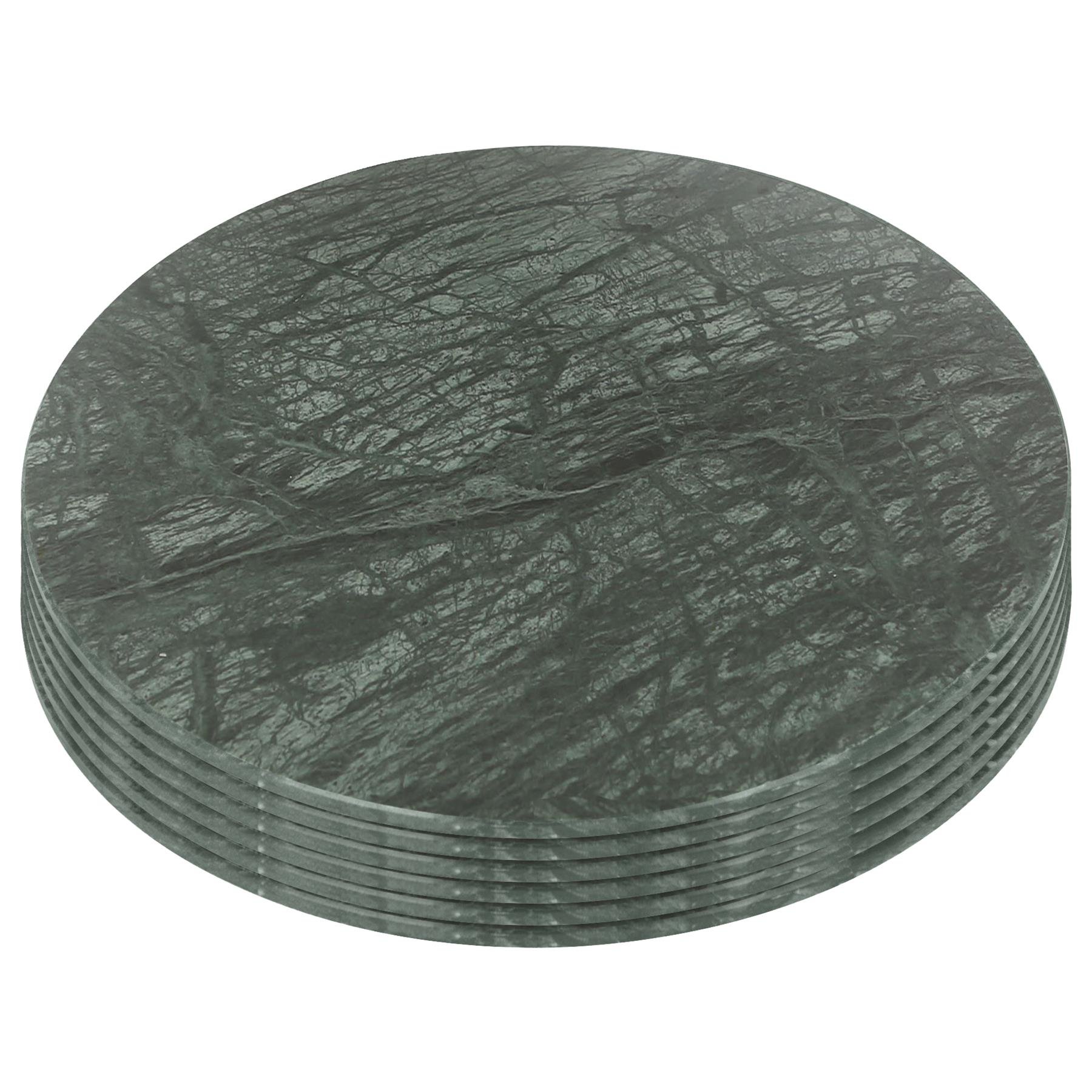 Argon Tableware Round Marble Placemats Pack of 6 - Green