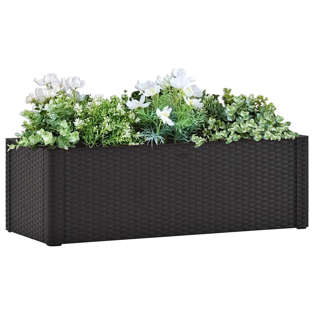Walplus Polypropylene Raised Garden Bed - Anthracite - 100 x 43 x 33 cm